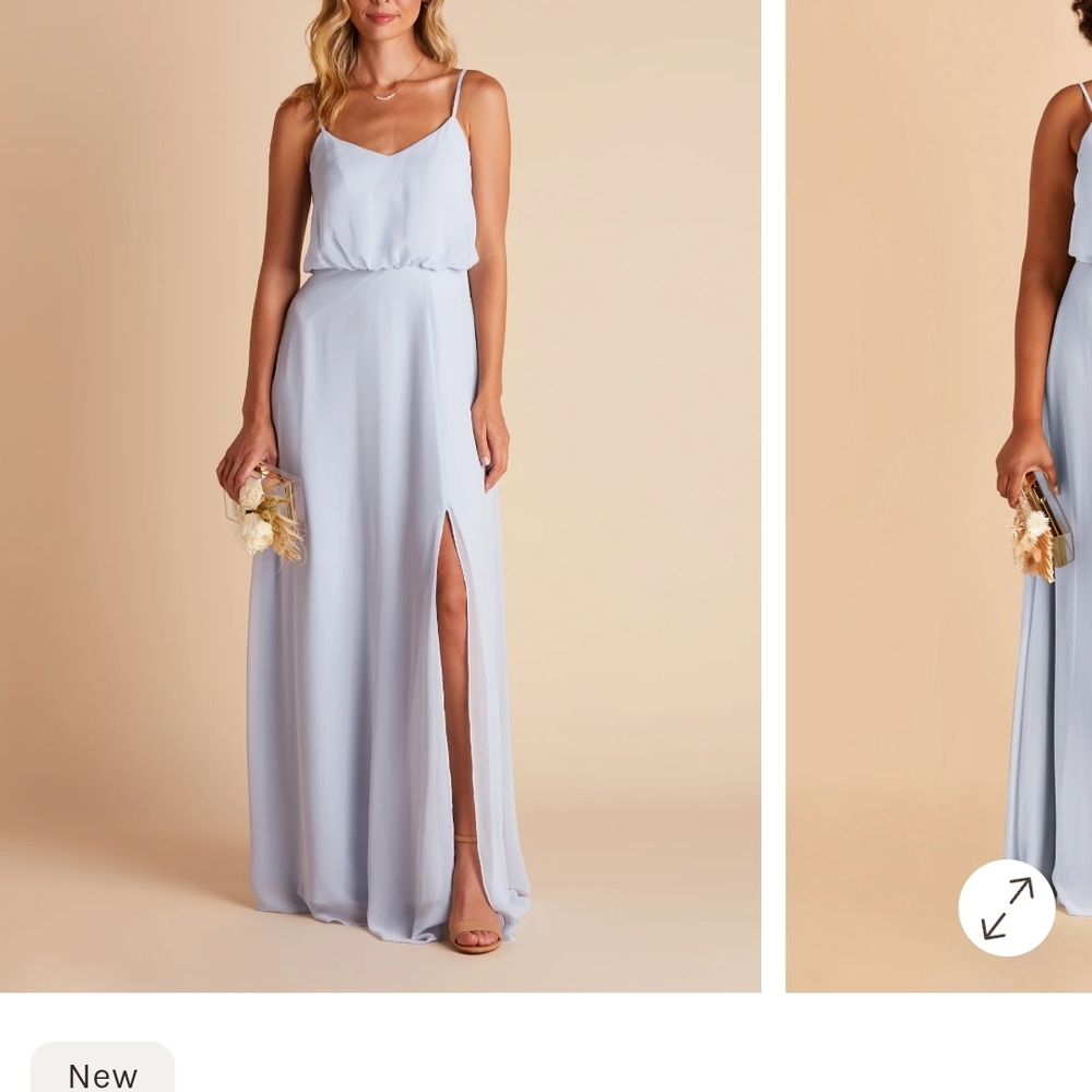 Birdie Grey Ice Blue Bridesmaid Maxi Wedding Guest Dress Size Medium